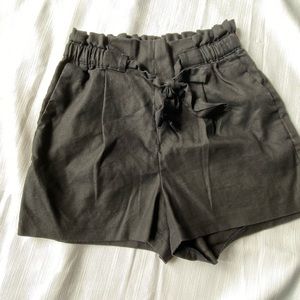Black High Rise Shortie Shorts